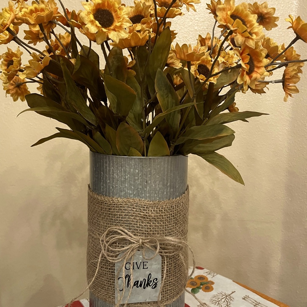 Fall Farmhouse Rustic Sunflowers Arrangement